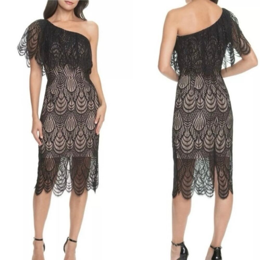 Dress the Population Violet One Shoulder Lace Sheath Dress NWT Size XLarge